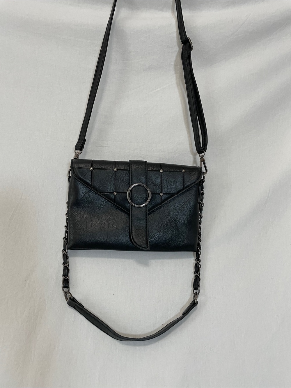 Sam & Hadley Black Purse with 2 Strap Options and Silver accents